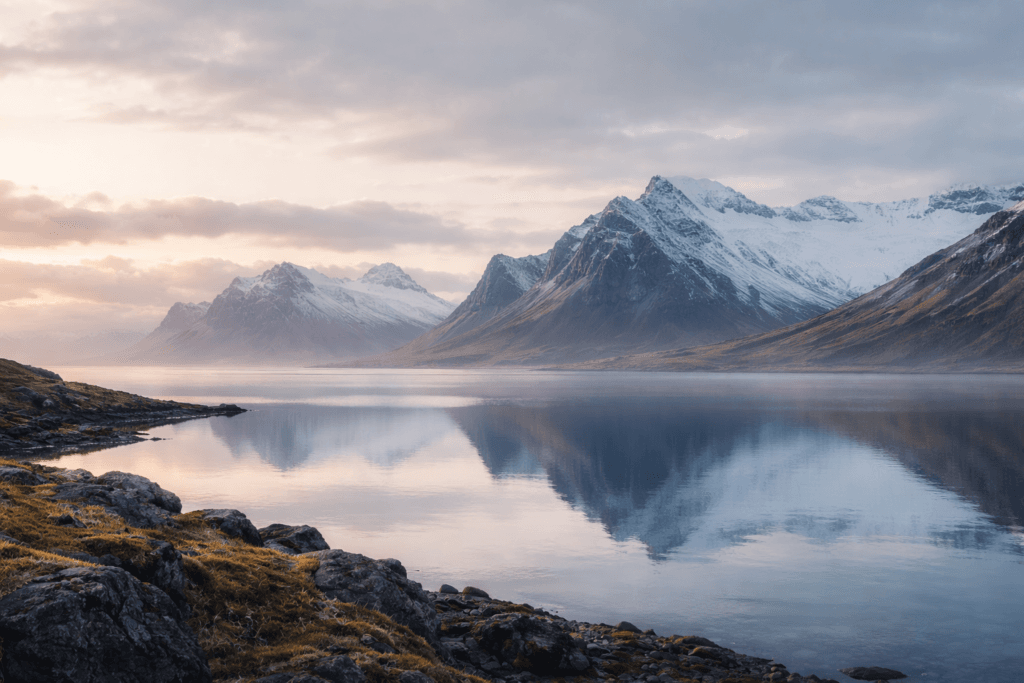 Private transfer in Iceland scenic road through fjord landscape