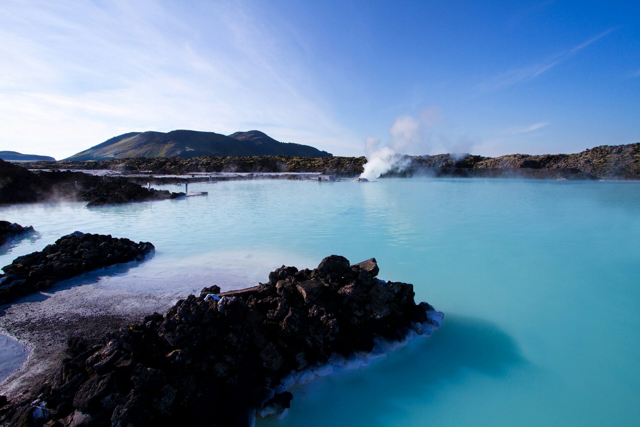 Blue Lagoon milky blue geothermal water spa near Reykjavik Iceland famous geothermal lagoon experience